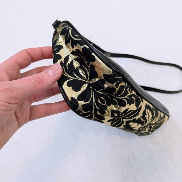 Dolce & Gabbana black gold leather satin mini shoulder bag Y2K vintage - Picture 11 of 16